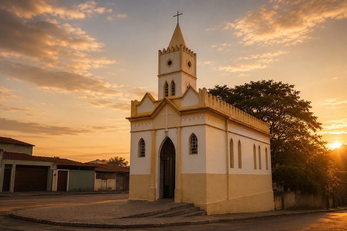 Capela Nossa Senhora Auxiliadora ao entardecer